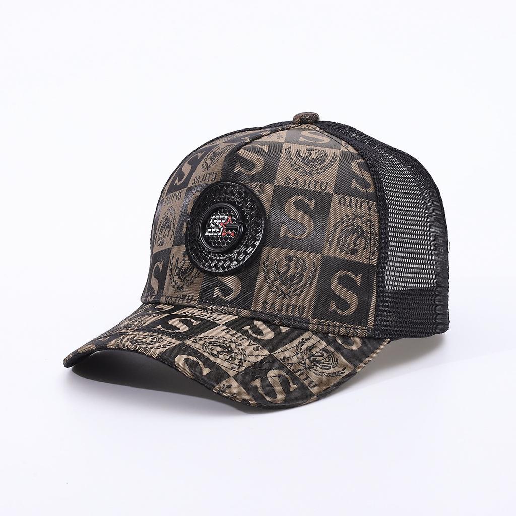 Outdoor Trend Baseball Cap Fashion Men'S Cap European Retro Letter Printed S Label Breathable Mesh Cap