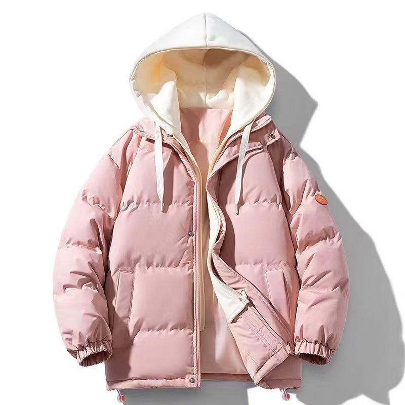 Herren-Kapuzenjacke im Fake-Zweiteiler-Look, Herbst und Winter, verdickt, warm, gefüttert