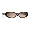 Chanel Oval Sunglasses With Decorative Temples Unisex sunglasses Tortoiseshell A71577X08101S5137