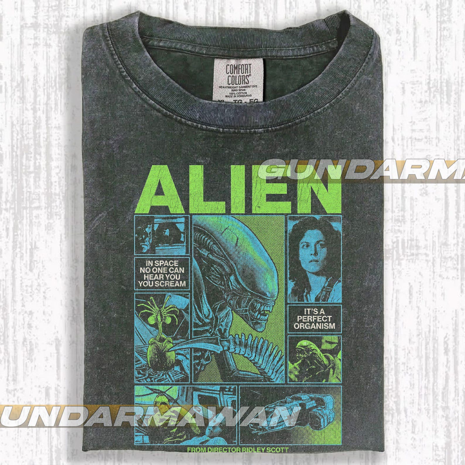Alien 1979 Vintage Movie Shirt, Retro Horror Movie T Shirt Faded Black Wash Shirt, Alien In Space Horror Shirt, Retro Sci Fi Shirt, Gift RZ 4XL