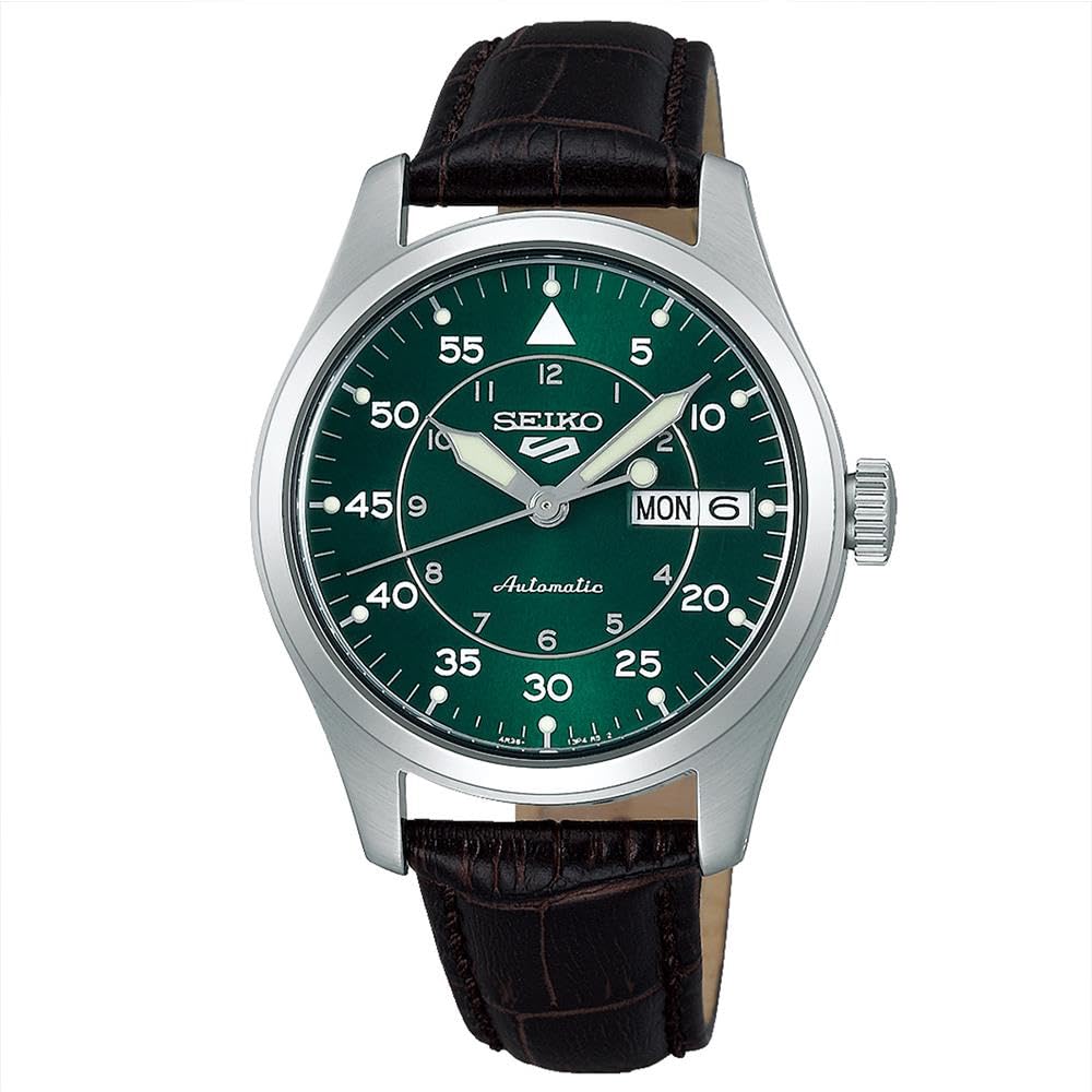 Seiko SEIKO Wristwatch Automatic with Manual Winding Overseas Model Green Leather Band SRPJ89K1 M...