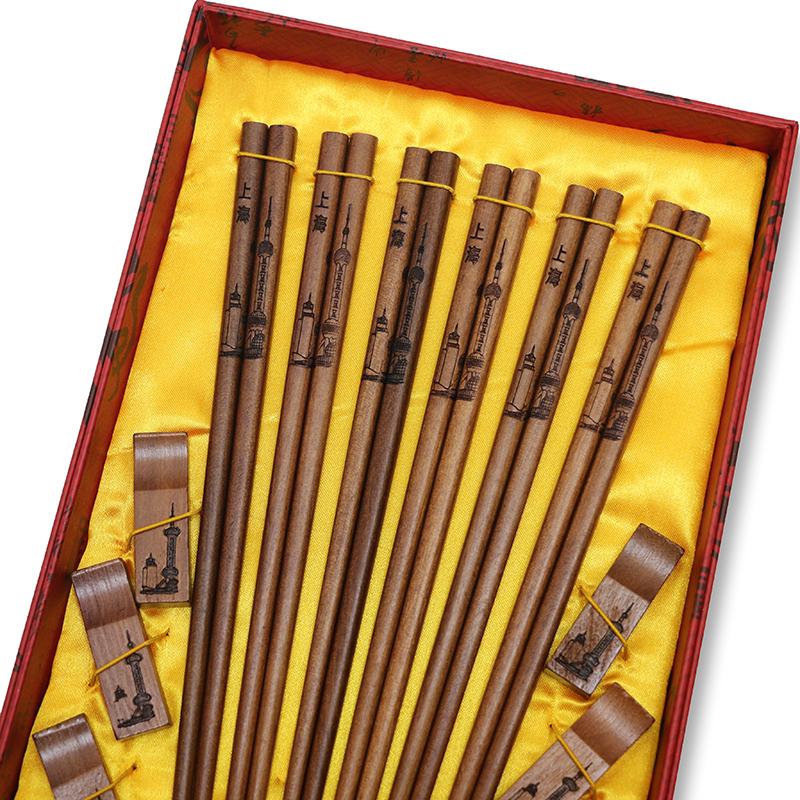 Gift Box Chopsticks Peking Opera Facial Makeup Wooden Carving Craft Korean Chopsticks Set Japanese Sushi Chop Sticks Wood Ducks