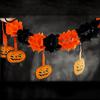 Halloween Paper Garland, Orange and Black, with Pumpkins, 3m