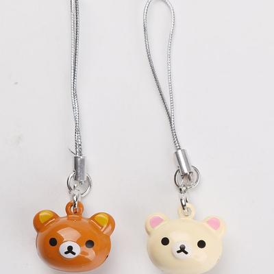 Cute Relaxed Bear Lazy Bear Bell Pendant Student Mobile Phone Pendant School Bag Small Hanging Jewelry Bear Keychain