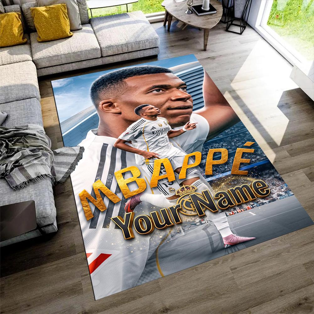 Mbappé Personalized Text Carpet Suitable for Entryway Balcony Bedrooms Hallway Antislip Carpet Decorate Offices Perfect Birthday/Christmas Gift Idea