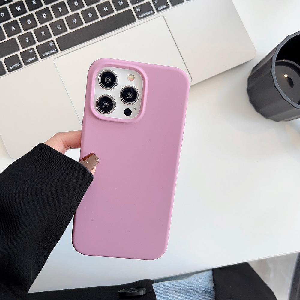 Capa de Celular iPhone 16 de Silicone Líquido Verdadeiro 14promax Coreana 12 Premium 13 Cor Sólida 11