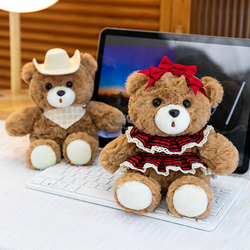 Cute Chocolate Bear Teddy Bear Doll Palm Baby Bear Doll Small Plush Toy Doll