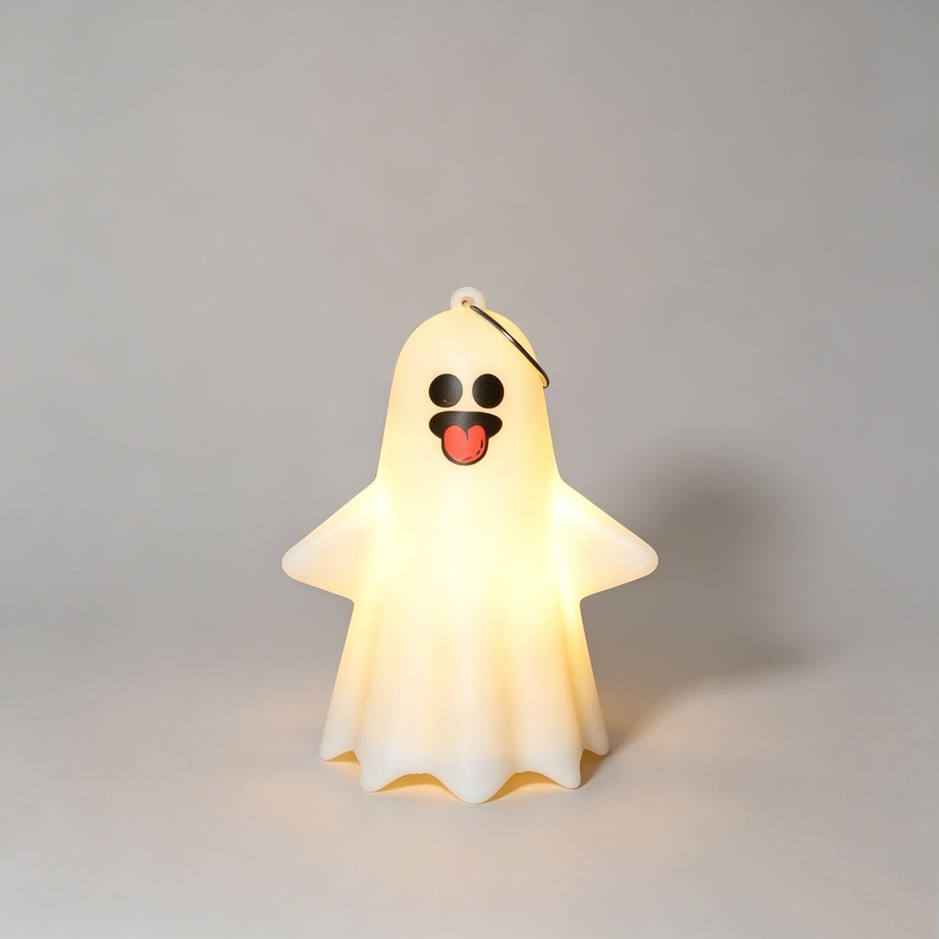 Halloween Pumpkin Lantern Ornament - Trick-or-Treater Ghost Lamp Pendant & Party Prop