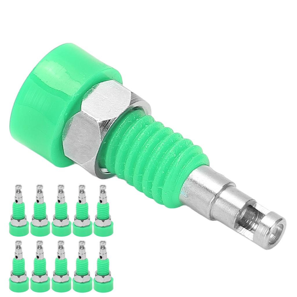 10pcs 2mm Banana Female Jack Socket Connector Adapter Panel Mini Binding Post for Electronic InstrumentGreen