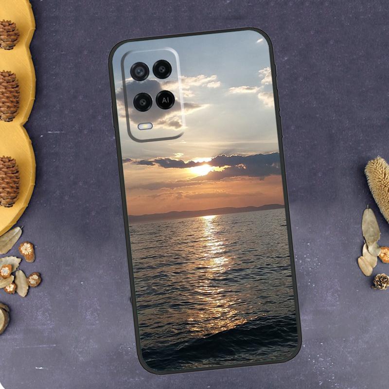 Summer Beach Sunset On Sea Phone Case For Oppo A78 A38 A58 A74 A15 A80 A60 A40 A94 A54 A98 A18 A16 A76 A96 A17 A77 A57S