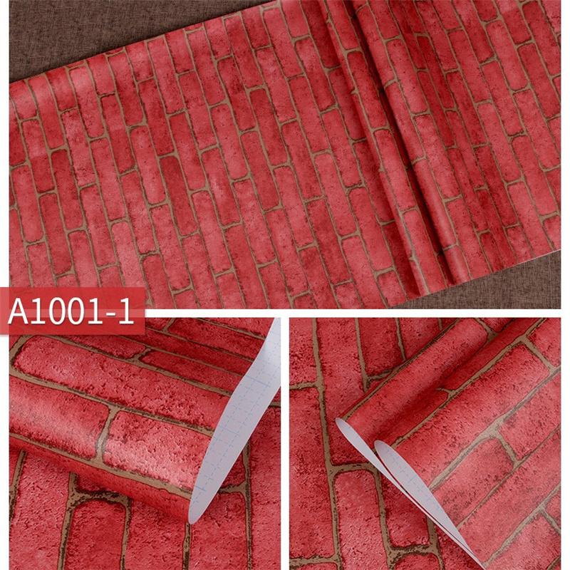 Retro Cegła i Kwiatowy Samoprzylepna Wodoodporna Tapeta Peel & Stick Dekoracja Ścienna Biurko i Meble DIY Zdejmowane Naklejki