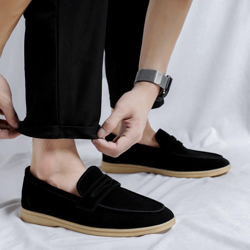 Fashion Spring New Suede Loafers Men Casual Shoes Luxury Brand Mens Breathable Slip On Driving Shoes Nubuck Leather Moccasins Shoes