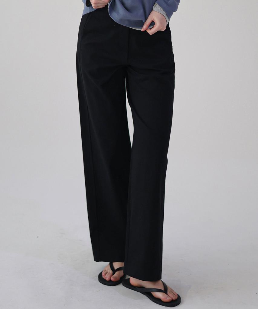 Keullaepeu Straight Cut Cotton Pants_Black