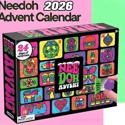 Nuovo Needoh Natale 24 Giorni Spremi Musica Scatola Cieca Giocattolo Decompressione Decompressione Rimbalzo Lento Sacchetto Cieco Calendario