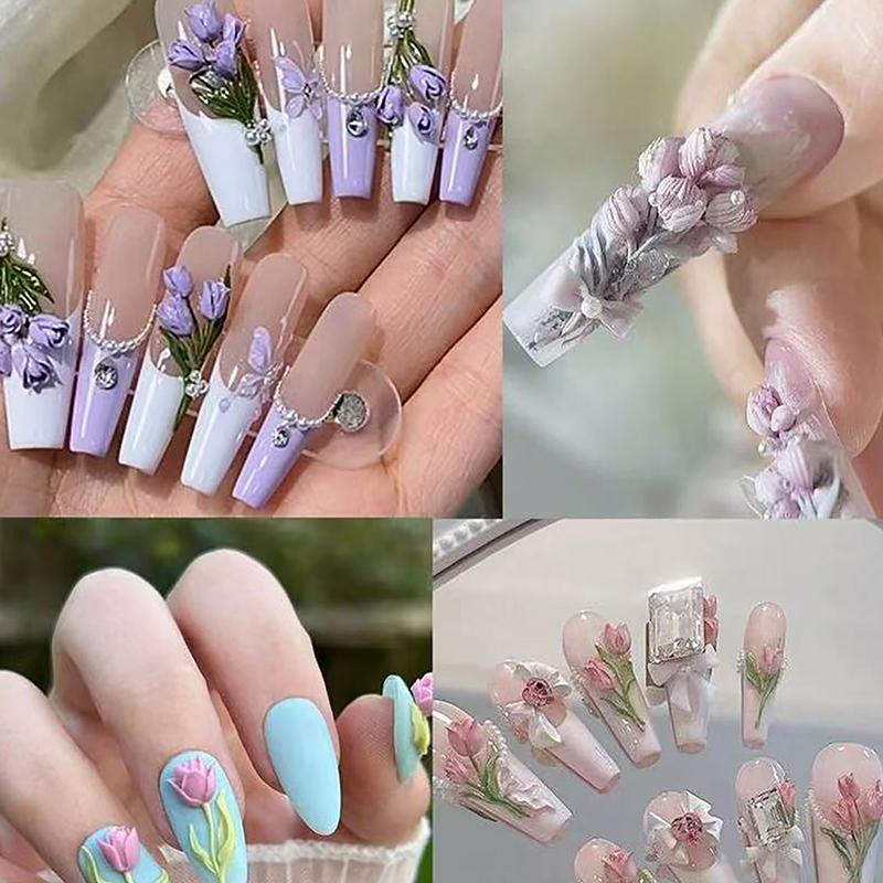 Nail Mold Silicone Nail Art Decorations Diy Flower Tulip Design Nail Art Template Stereoscopic Manicure Tools