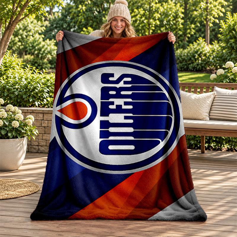 Edmonton Oilers blanket Flannel Blanket Soft Cozy Plush Throw for Sofa Bed Lightweight Home Decoration Gifts for Christmas various holidays