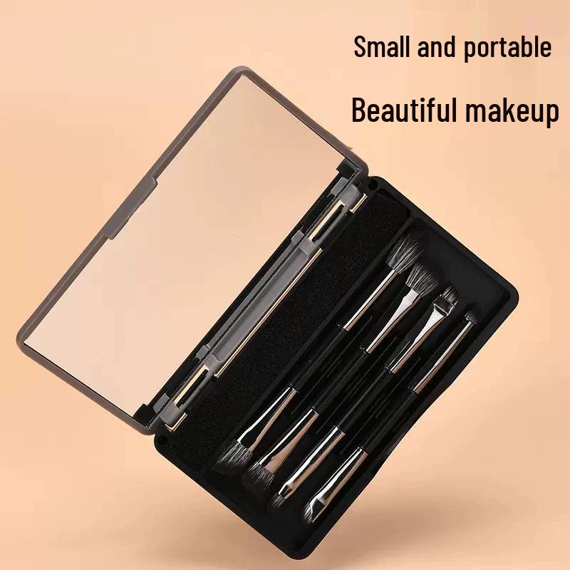 Little Sparrow 5-Piece Double-Ended Eyeshadow Brush Set with Mirror