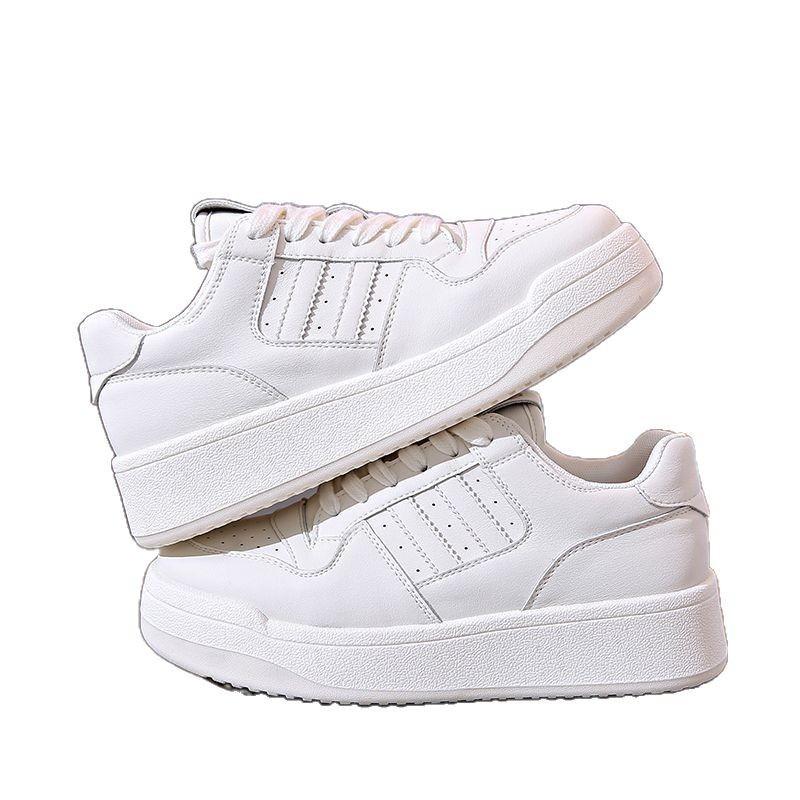 Platform white shoes women's spring new heightening lace-up board shoes casual sports shoes single shoes