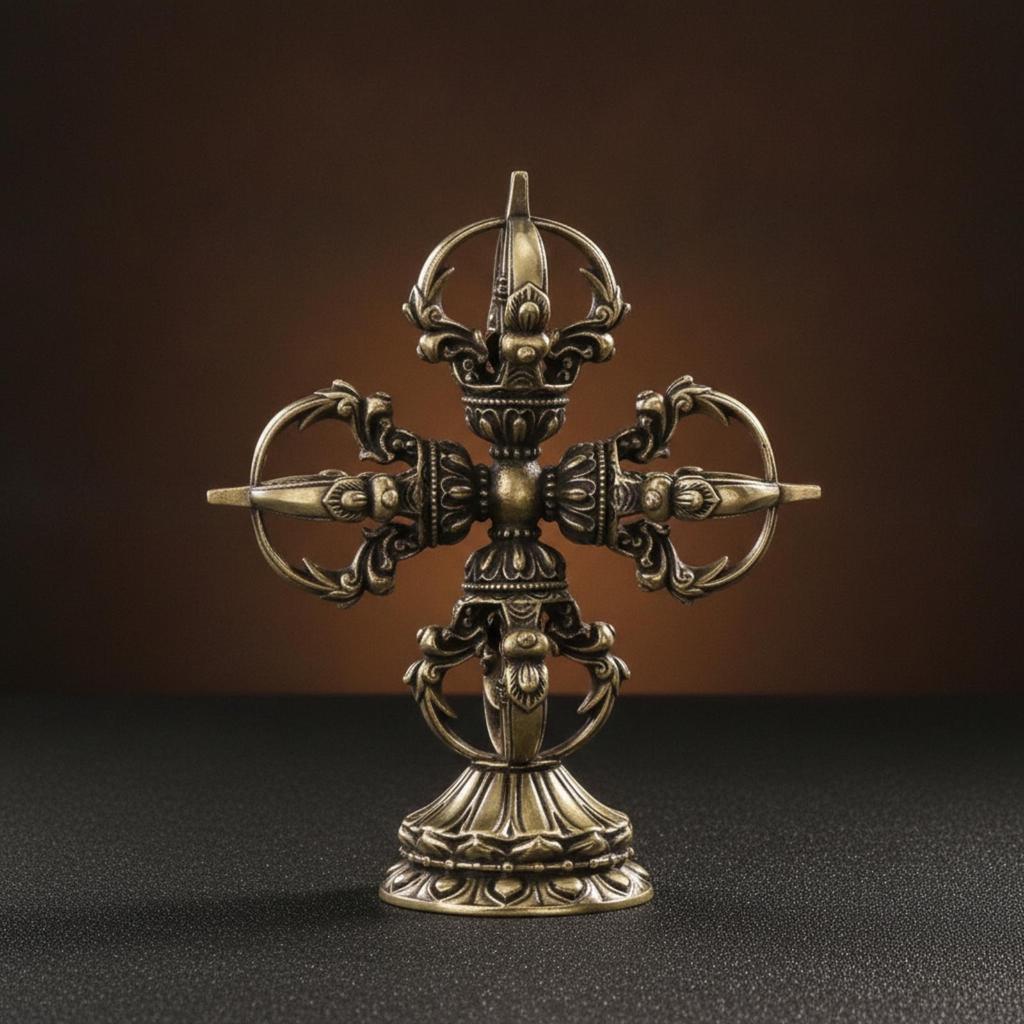 Scent Burner Holder with Pedestal Base BrassToned Stand Ornate Ornament for