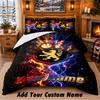 Lyon FC Pattern Bedding 3Pcs Set Custom Name, Bed Sheet And Pillowcases For Home Bedroom