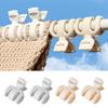 2 pièces Pinces de séchage Petit Ours Séchage Couettes Coupe-vent Grandes Pinces en plastique Fixation Pinces à vêtements Ouverture large Pinces serviette Chaise