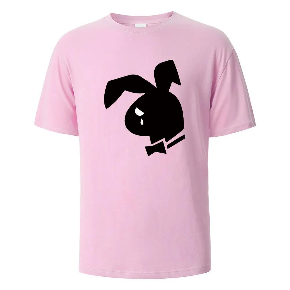 Weep Rabbit Street Lustiges T-Shirt Für Herren Mode Lässig Locker Baumwollkleidung Basic Oberteil Rundhals Atmungsaktives T-Shirt Hip Hop T-Shirts