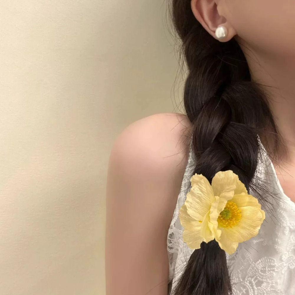 

Korean Style Large Intestine Hair Ring Ponytail Holder Elastic Hair Band Flower Hair Tie Horsetail синій