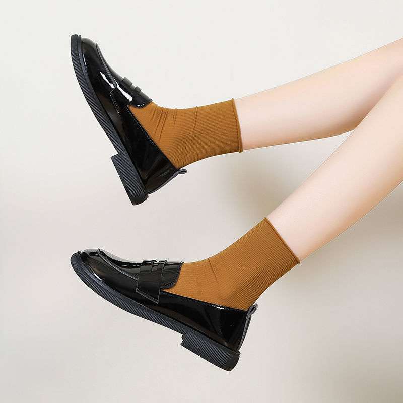 Spring 2025 New Mary Jane Jk Retro Round Head Jk Shoes Loafers Female Student Small Leather Shoes Women's Single Shoes