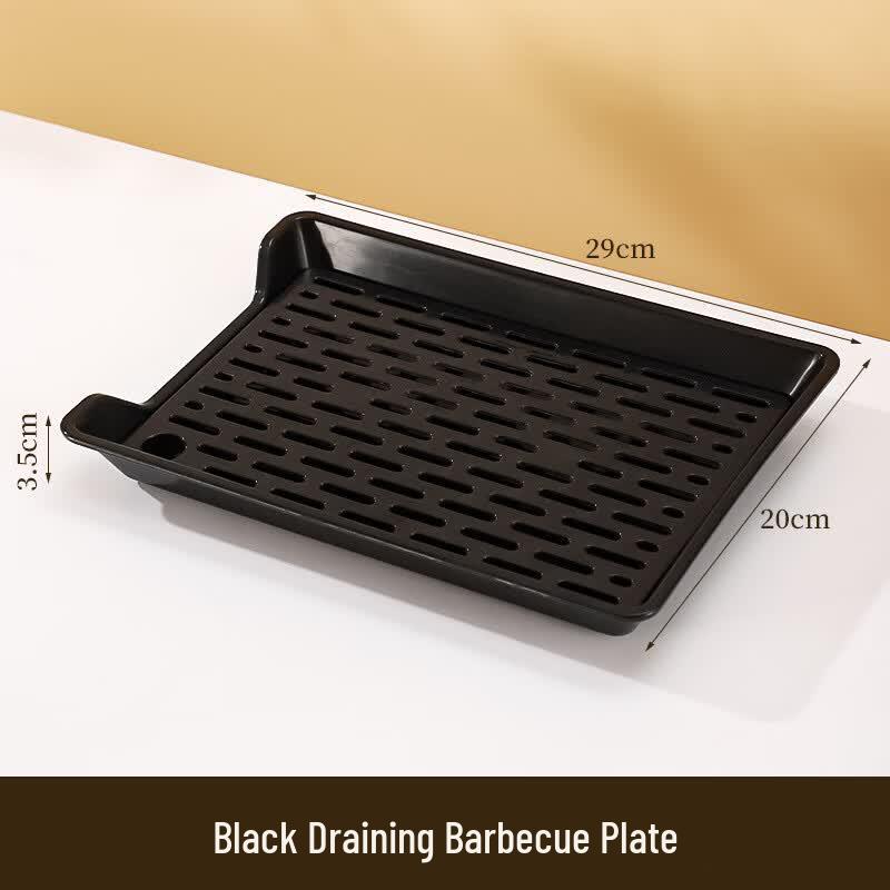 ZISIZ Stainless Steel Draining BBQ & Serving Tray