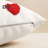 Valentines Day Throw Pillowcase 3D Heart Embroidery Short Plush Luster 45*45cm Hidden Zipper Closure Pillow Cover Bedroom Living Room Sofa Decoration