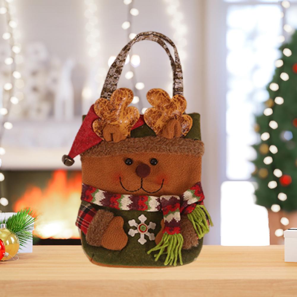 Christmas Handbag with Handle Cartoon Candy Bag Holiday Goodie Bag for Christmas Decoration Supplies