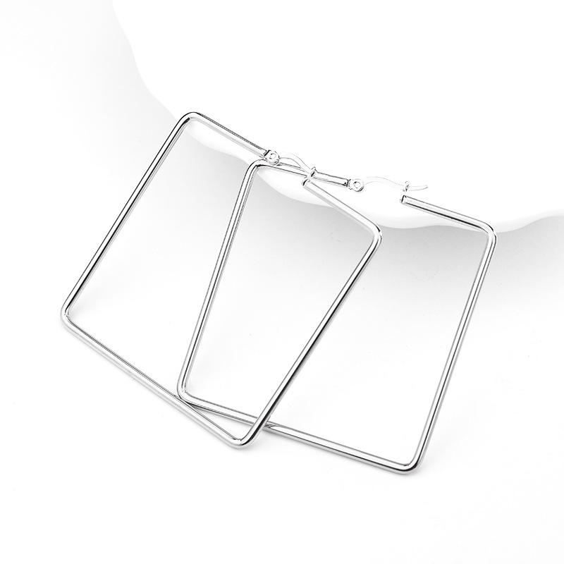 Minimalist Geometric Circular Large Hoop Earrings for Women Exaggerated Personality Stainless Steel Fashion Items Jewelry Gifts