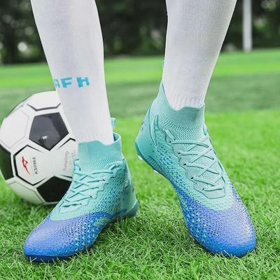 Couples' High-Top Football Shoes with Knitted Socks - Long or Broken-Nail Friendly Sport Trainers for Student Games