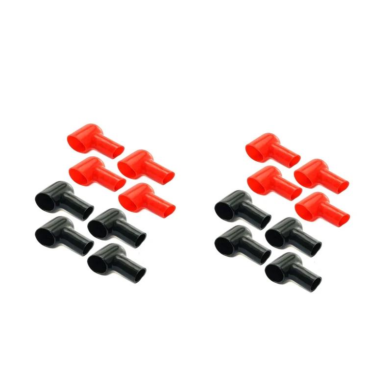 8 Pcs Car Battery Insulating Cover Red Black Terminal Boot Round Rubber 20x12MM PVC Cable Lug Protector Cover Lug Caps for Auto