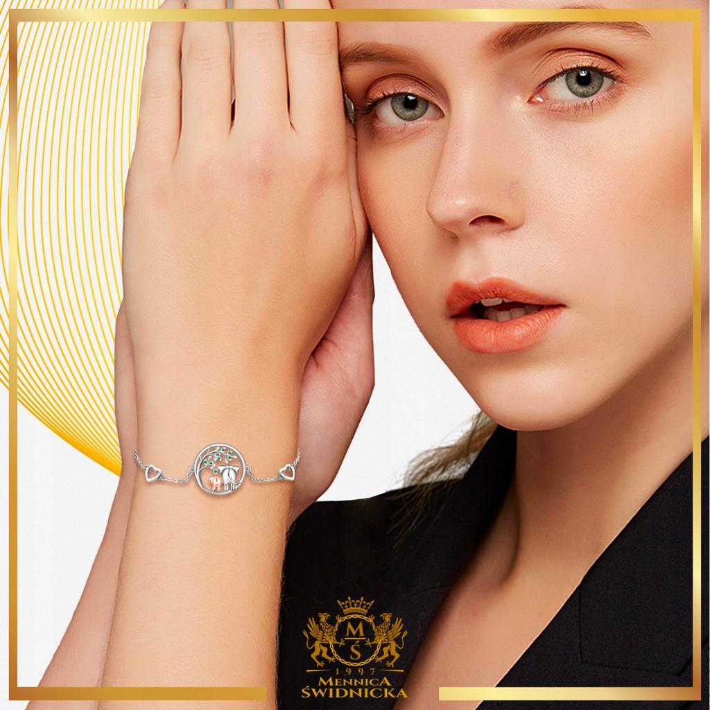 Tree of Life Elephant Happiness Silver Bracelet Celebrity Birthday Gift 925 Silver