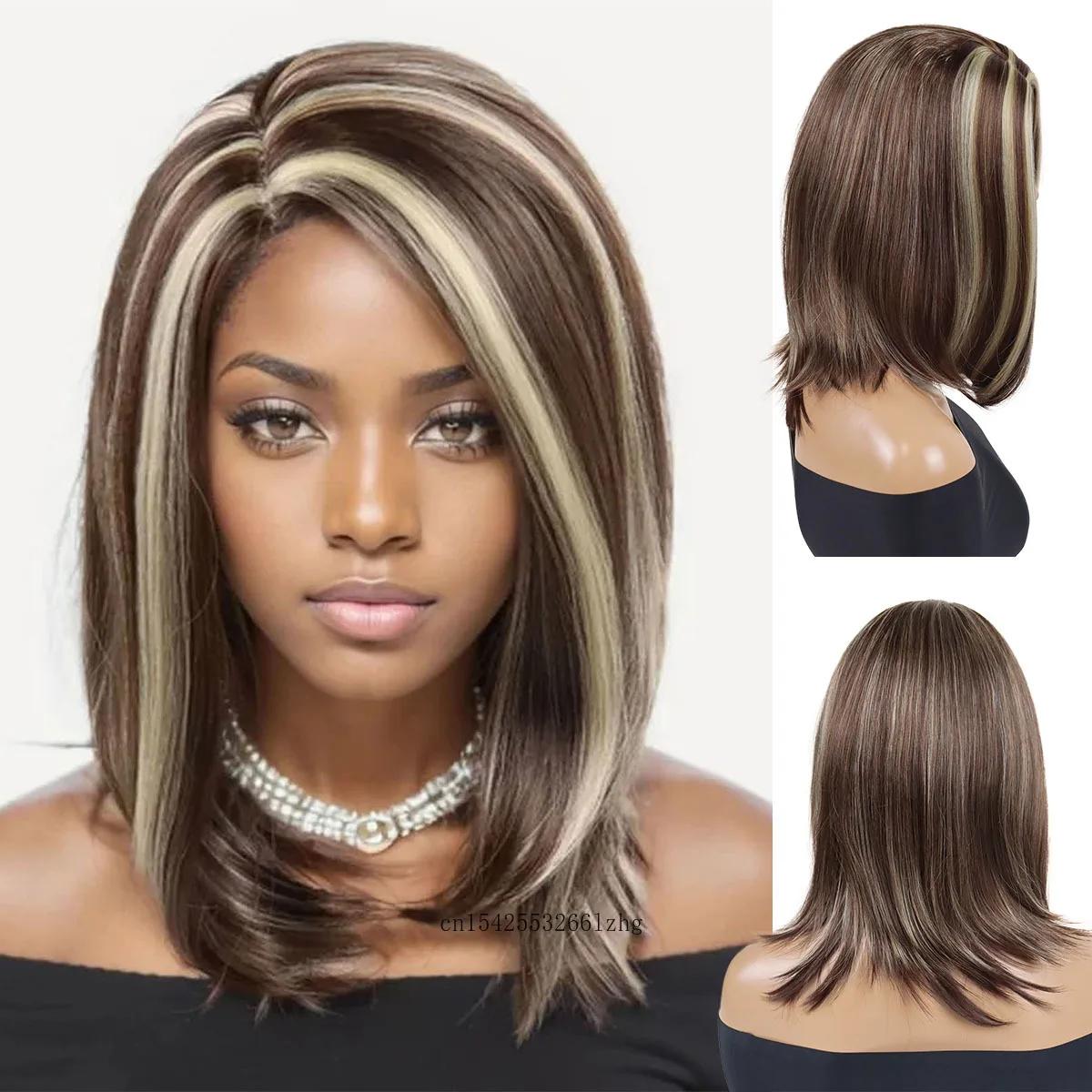 

Премиальные синтетические парики для женщин средней длины парик боб натуральные прически омбре седые парики корни искусственный скальп парик дрэг-квин