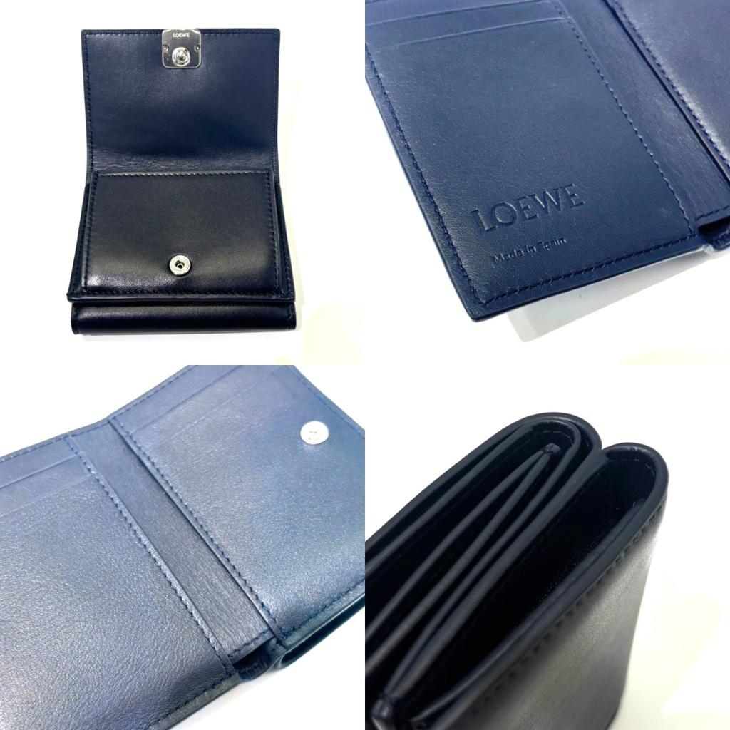 Used LOEWE anagramTri-fold wallet leather Women