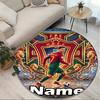Custom Name Personalized Cristiano Ronaldo Print Round Rug, Versatile Home Decor Carpet, for Playroom, Apartment, Balcony, Entryway, Hallway Gift