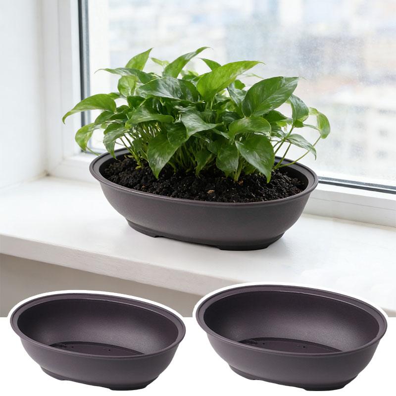 Vasi Ovali per Bonsai Vaso Rettangolare in Plastica con Sottovaso Drenaggio Vaso per Bonsai Imitazione Argilla Viola Vaso per Coltivazione Esterna Decorazione per la Casa