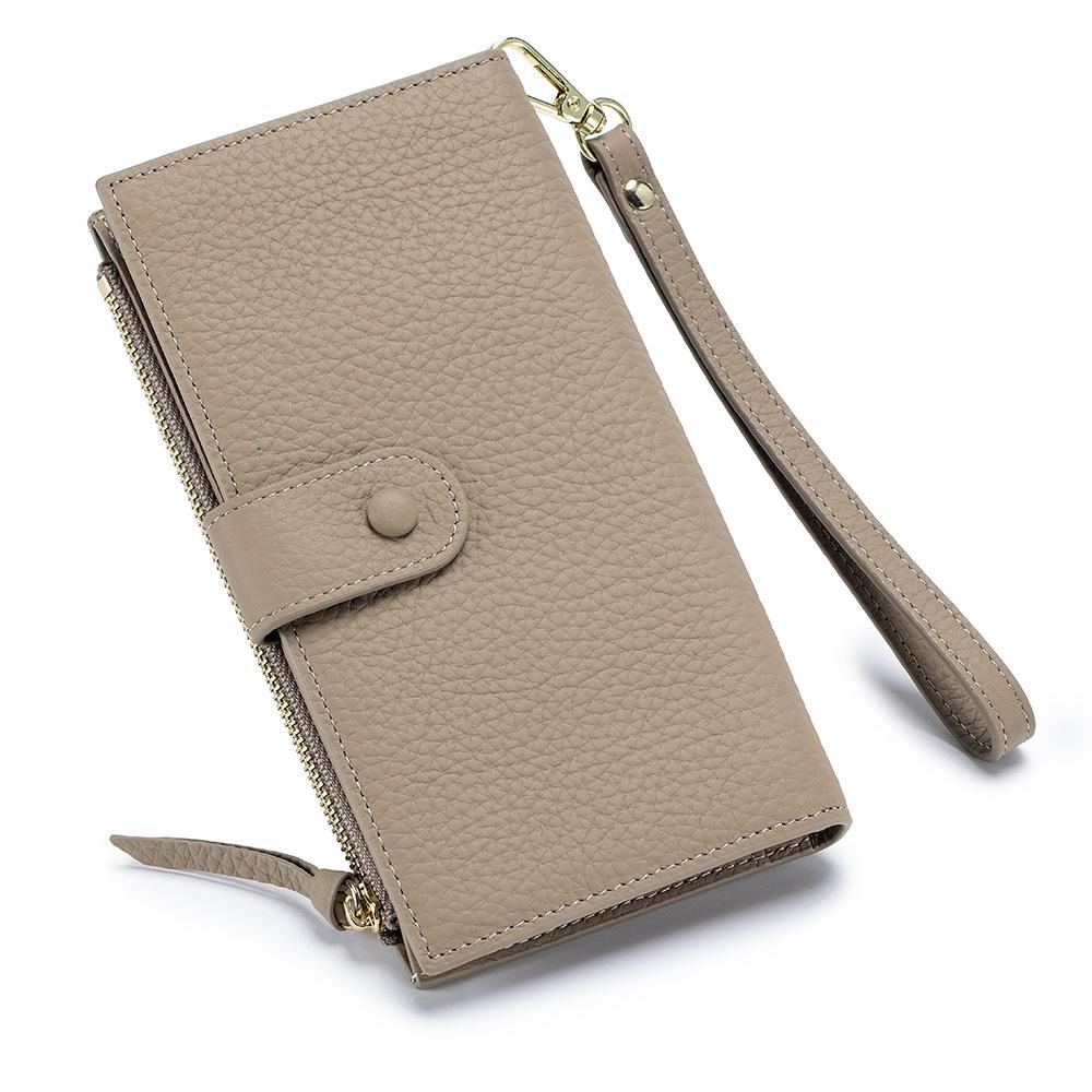 

Новый длинный женский клатч, кошелек в европейском и американском стиле, кошелек большой вместимости, кошелек на молнии для мелочи. хаки