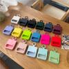 Offical Liquid Silicone Ring Holder Case For Samsung ZFlip 3 4 Folding Soft Candy Color Camera Protective Shockproof Cover Funda