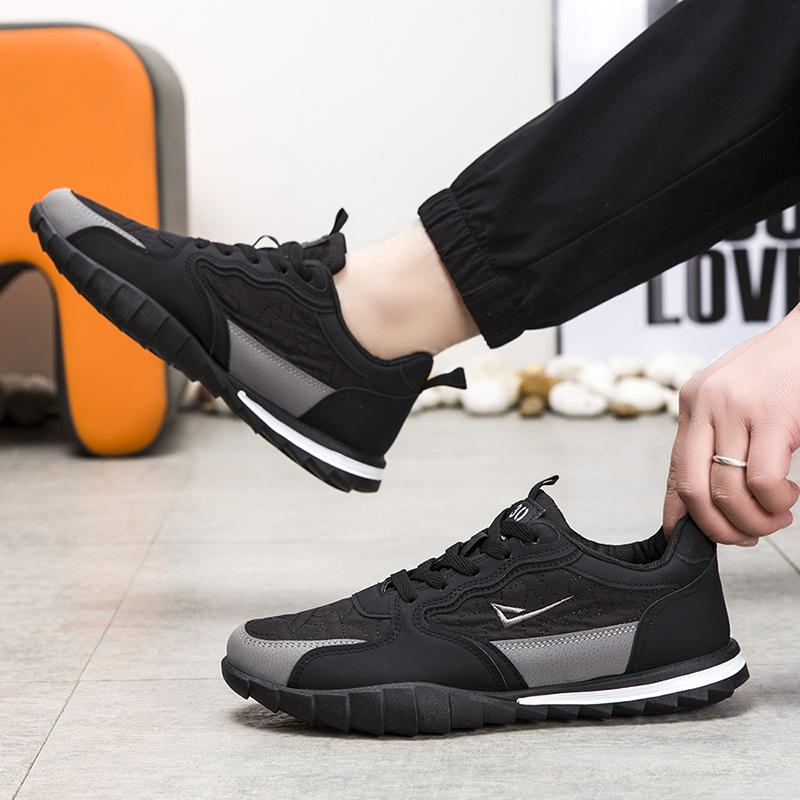 

Мужская обувь обувь универсальный цвет тренд низкий верх дышащая удобная универсальная шнуровка повседневная обувь 44 чёрный