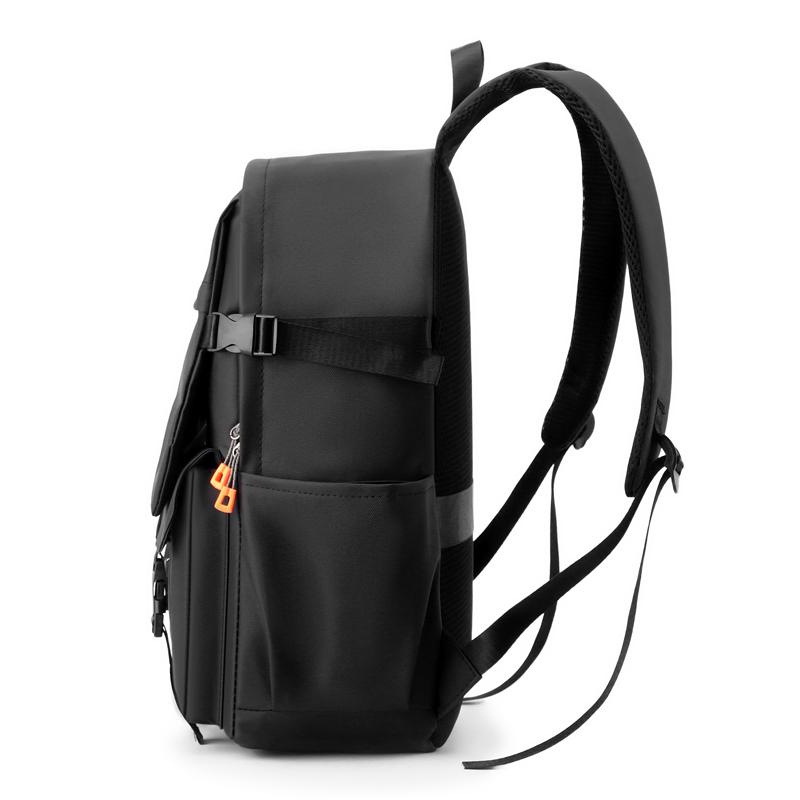 Men's Backpack Large Capacity Student Schoolbag Travel Backpack Solid Color Computer Bag