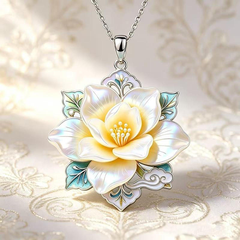 Chinese Mythology Nine-tailed Fox Enamel Pendant Necklace Fashion Minimalist Jewelry for Women Valentine's Day Gift for Her