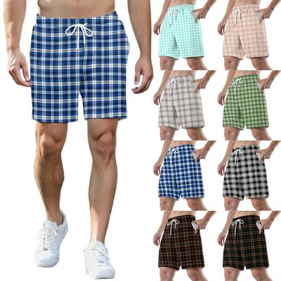Men's Fashion Printed Sports Shorts Elastic Waistband Pocket Gym Shorts