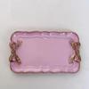 Jewelry Storage Tray Vintage Bow Decorated Resin Plate Snack Dessert Tray Cute Home Bedroom Decor