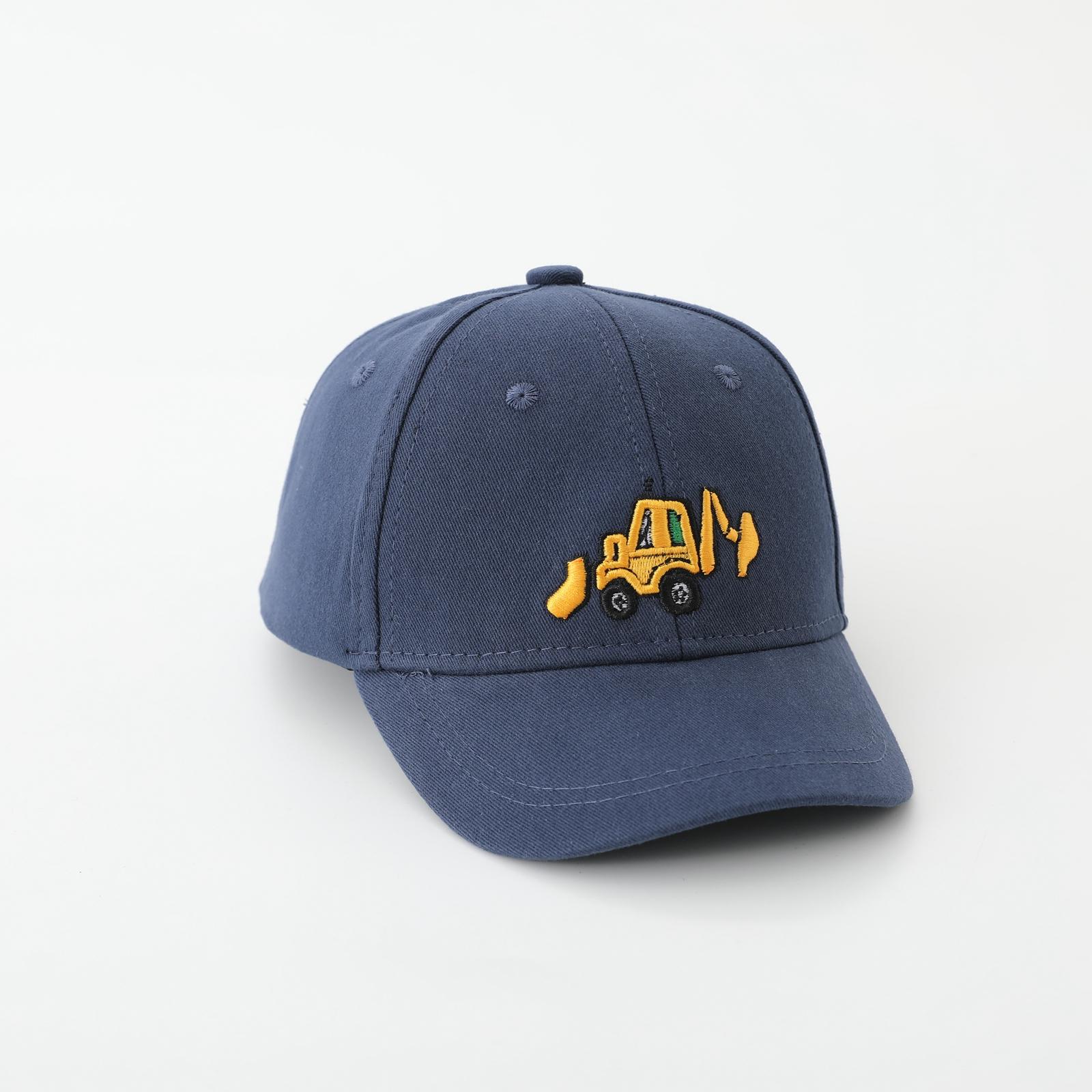 

Pure cotton three-dimensional embroidered excavator baseball cap - Korean version cartoon children s brimless hat One Size