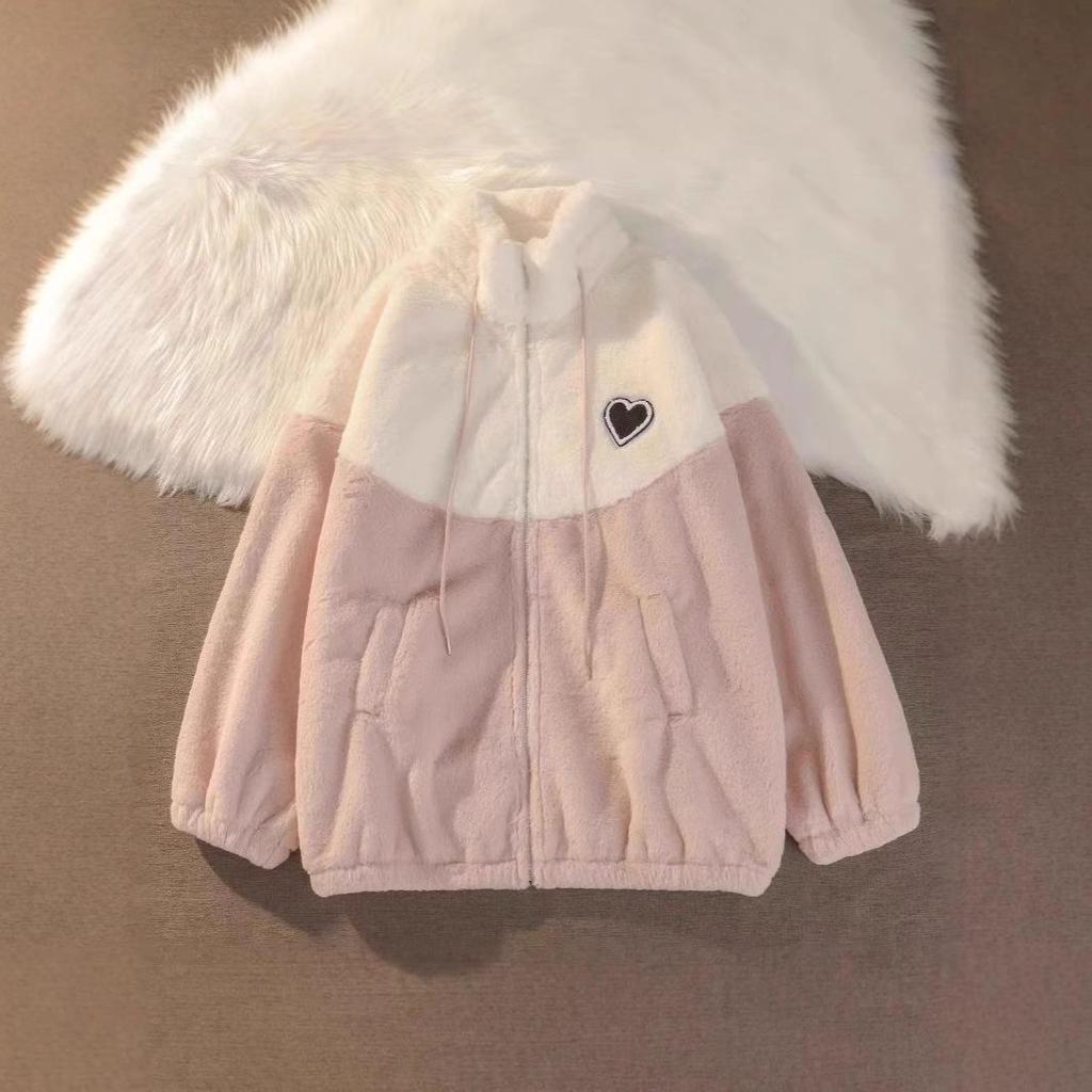 Petite Loose-Fit Women's Semi-High Collar Winter Coat - Korean Style, 2024 Collection