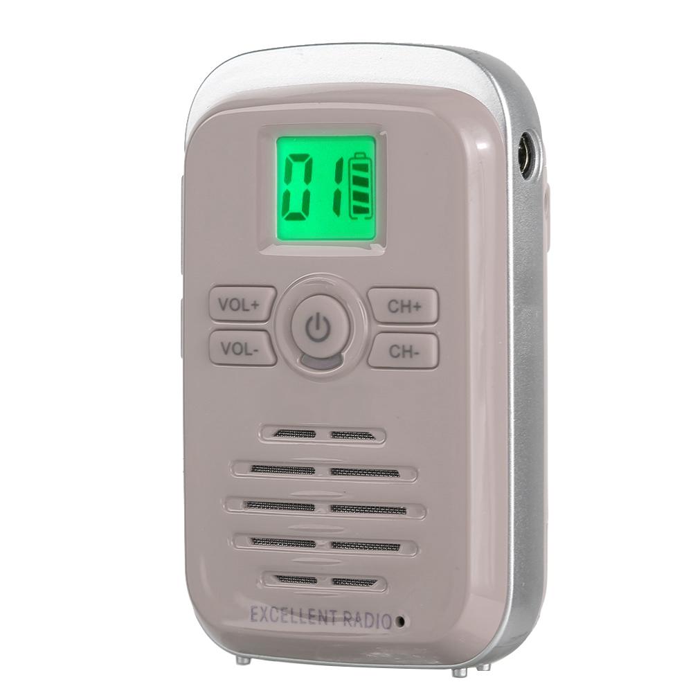 Q3 FM ABS Mini Wireless Walkie Talkie  400-470MHZ Waterproof Ultra Thin 2-Way Radio(Golden )