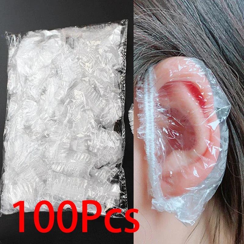 1-500pcs Disposable Hair Dye Earmuff Waterproof Ear Cover Baking Oil Wash Shower Bathing Barber Hairdressing Cleaning Accessorie